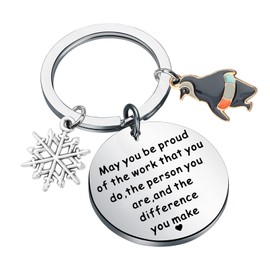 BAUNA Penguin Keychain Penguin Gifts May You be Proud of the Work You Do Inspirational Keychain for Penguin Lover Friend (be Proud of Penguin Keychain)