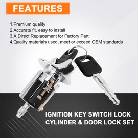 C-42-150+DP-42-122 Cilindro de bloqueo del interruptor de encendido para Ford F150 F250 F350 Pickup 1992-95 Bronco E150 E250 E350 1992-95 Ranger 1995& Mercury Grand Marquis
