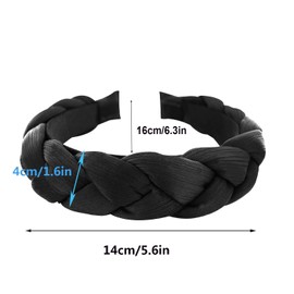 3 Pieces Braided Headband, Thick Padded Wide Headband Vintage Hair Band Fashion Headband for Women Girls