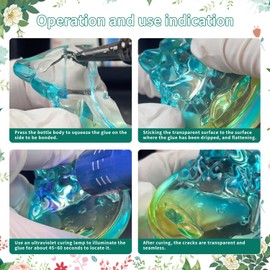 Anergoo UV Resin Kit with Light - 50g UV Glue & Resin Glue for Jewelry Repair, Plastic Welding,Windshield Repair - Fast Curing in Seconds, Portable Design for Crafts, Glass, DIY Decor