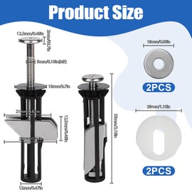 Heavy Duty Toilet Seat Fastener Bolt Kit, Universal Toilet Seat Fasteners Kit, Toilet Seat Screws Fittings Kit, Easy to Install Fixing Toilet Seat Bolts Accessories for Home, Office DIY