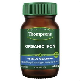 Thompson's Organic Iron 24mg 30 Tablets