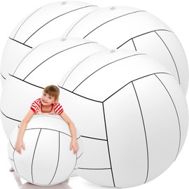 Libima 27 Inch Giant Inflatable Volleyball Large Inflatable Beach Volleyball Inflatable Sports Balls White Volleyball Beach Pool Games Toys for Outdoor Activity Games Sports Themed Party (4 Pcs)