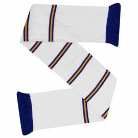 GIFTS 4 ALL Retro Style Leeds United Fans Bar Scarf, White Blue & Yellow Leeds Bar Scarf, Leeds Football Fans Scarf, Leeds Match Day Scarf