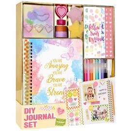 Nollh DIY Journal Kit for Girls – Journal Set for Teen Tween Girls, Stationary Scrapbook & Diary Supplies Set, Girl Gifts Craft Stuff, Birthday Gifts for 8 9 10 11 12 13 14 Year Old Girl