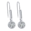 Radiant Earrings for Women 925 Sterling Silver Hanging Long Round