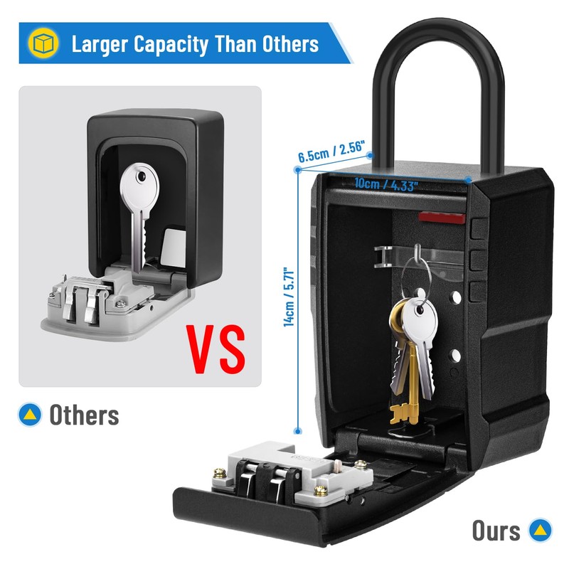 NEWIROVE Large Key Safe Wall Mounted & Hanging Key Cabinet