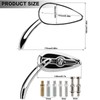 RIDLOG Universal Motorcycle Skull Teardrop Rearview Side Mirrors, 8mm &