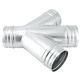 QWORK 4-Way Duct Splitter, 45° 4" Branch Metal Duct Connector Hose Adapter/Splitter