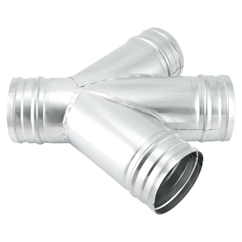 QWORK 4-Way Duct Splitter, 45° 4" Branch Metal Duct Connector