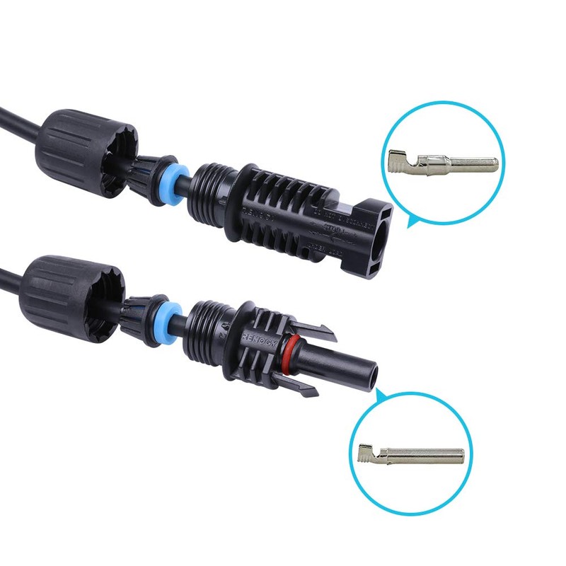 Renogy 20FT 10AWG Solar Panel Extension Cable with Male and