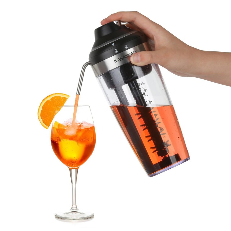 KASANOVA Shaker cocktail elettrico 500 ml con pompa trasparente