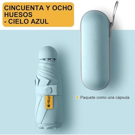 RENDIN Sombrilla Portatil para Sol y Lluvia - Paraguas de Bolsillo para Viaje, Mini Sombrilla Paraguas UV Protección del Sol
