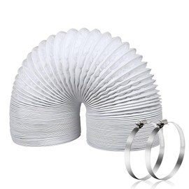 150 mm 3 Metre Ventilation Hose, Moonjor White PVC Aluminium Flex Hose, Exhaust Hose, Aluminium Flex Pipe, Air Hose for Grow Tent, Dryer, Home Vent Register