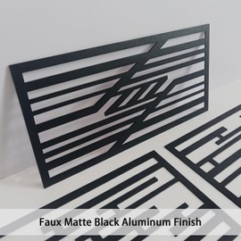 funlife Matte Art Deco 3D Effect Peel and Stick Metal Look Acrylic Plastic Panel Sticker Decal for Stair Riser, 11.22"x5.31" 3PCS Maze Line Black
