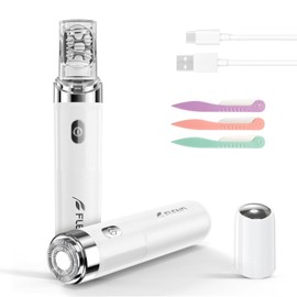 Epilatore da donna, 2 in 1, per la rimozione dei peli del viso, senza dolore, con 2 testine intercambiabili e luce LED, ricaricabile tramite USB, adatto per viso, mento e braccia