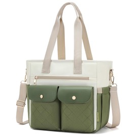 RalChyez Lunch Bag for Women, Large Lunch Tote Leakproof Adult Lunch Box Insulated Lunch Cooler Purse with Storage Pocket for Work Office Picnic Beach Trip Green