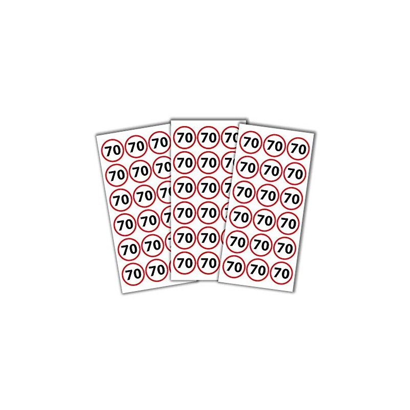 Birthday Stickers 70 Years | Pack of 54 | Stickers