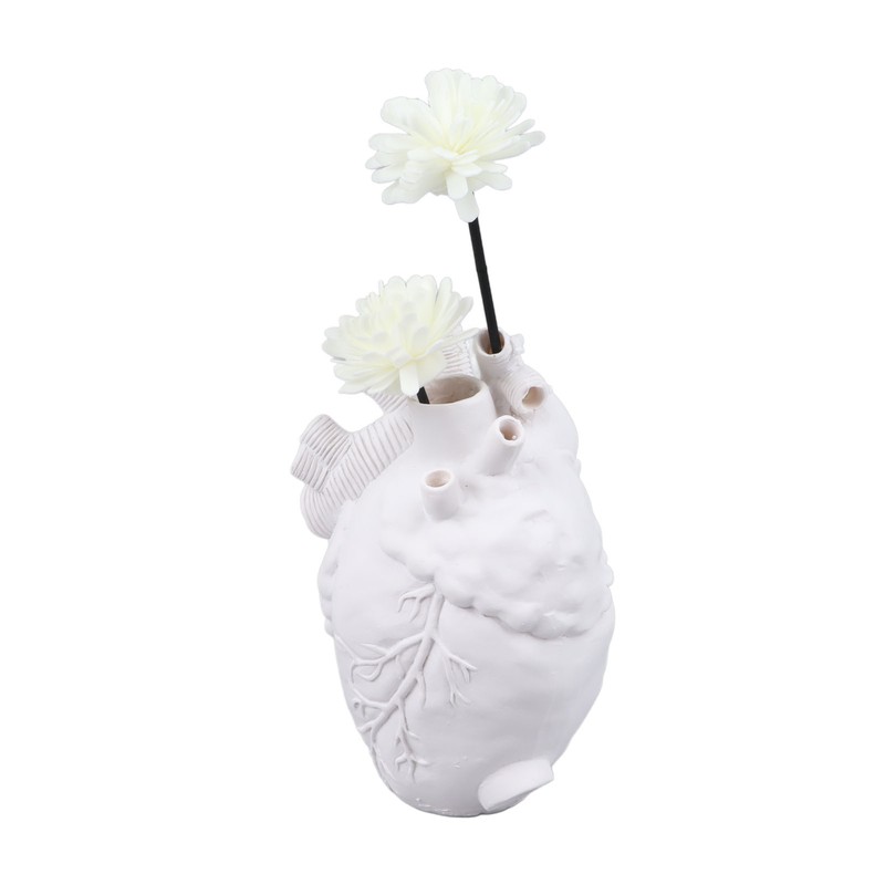 Creative Anatomical Heart Vases Resin Sculpture Heart Shaped Art Flower