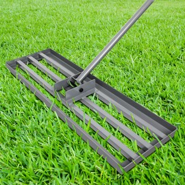 FAHKNS 30 Lawn Leveling Rake, Yard Leveling Tool with Extended 76.5 Long Handle, 30×10 Heavy Duty Tool for Leveling The Compost Sand Mulch in Garden Backyard Farmland Golf Course