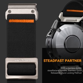 Chinbersky 22 mm Nylon Bracelet for Garmin Fenix 6 Pro/6/7/7 Pro/5/5 Plus Wristband, Elastic Band for Forerunner 935/945/955/965/745, for Instinct/2/Approach S60/S70-47 mm, Descent G1/Epix 2/Epix Pro