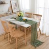 CHUQING Cheesecloth Table Runner Sage Green 27 x 118 Inch