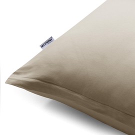 DecoKing 2 cushion covers 40 x 145 cm jersey cotton zip cappuccino amber
