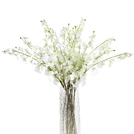 Wenhuidr 4Pcs Flexible Faux Orchid Branches, 36" Silk Orchids with Plastic Fake Branch, Realistic Artificial Branches for Vase Table Centerpieces Wedding Flower Arrangement Indoor Home Decor