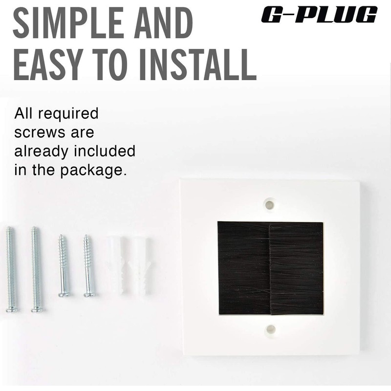 G-PLUG Cable Pass Through Wall Plate Faceplate with Brush –