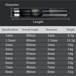 Leather Hole Punch Tool, 8mm High-Carbon Steel Round Belt Hole Puncher for Leather Watch Strap Canvas Fabric