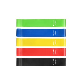 Resistance Bands, [Set of 5] Skin-Friendly Resistance Fitness Exercise Loop Bands with 5 Different Resistance Levels - Carrying Case Included - Ideal for Home, Gym, Yoga, Training