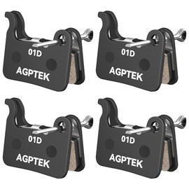 AGPTEK - Pastillas de freno de bicicleta de alto rendimiento, 4 pares de almohadillas para orejas silenciosas para frenos de disco de bicicleta de montaña, compatible con Shimano Deore XT SLX Hone