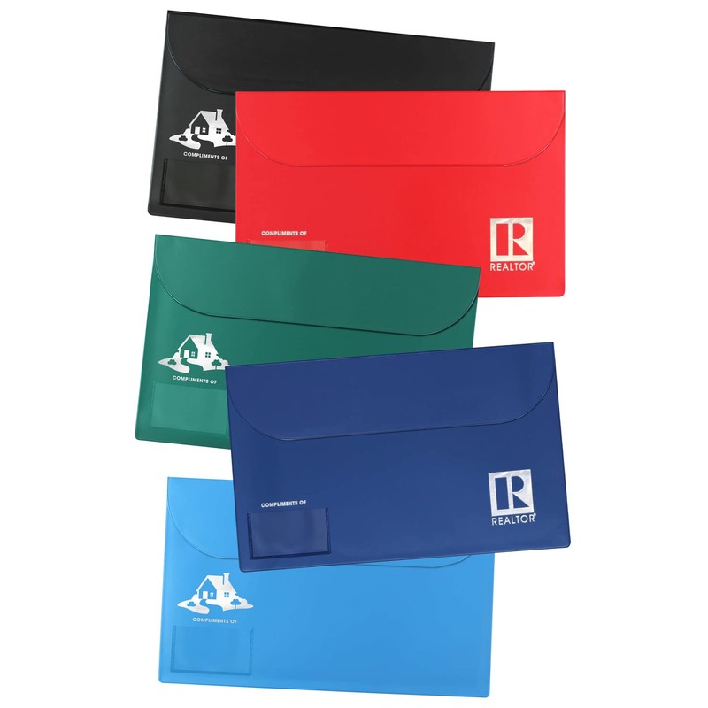 Legal Size Vinyl Document Folder with Clear Business Card Pocket,