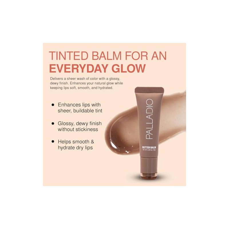 Palladio Butter Balm Bálsamo Labial Hidratante Tinte Transparente Aloe Péptidos