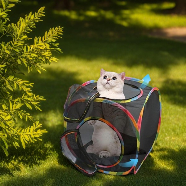 Cat Cube Outdoor Cat Playpen Tent, Portable Mesh Enclosure for