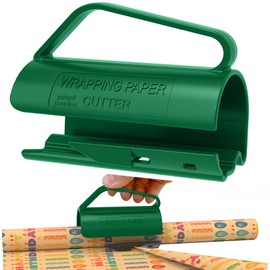 Wrapping Paper Cutter for Rolls, Wrapping Paper Cutter, 1 Piece Wrapping Paper Cutter, Portable Paper Cutter, Roll Paper Cutter for Gift Wrapping Paper, Christmas, etc. (Green)