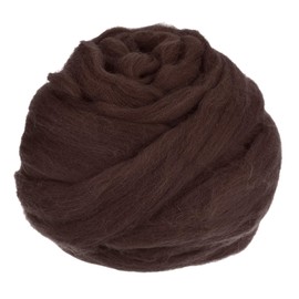 uxcell Needle Felting Wool, 3.5 Oz Nature Fibre Wool Yarn Roving for Wet Felting, Handcrafts, DIY Materials (Red Coffee)
