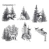 Guirongxin 4 Sheets Wild Animals and Trees Transparent Clear Stamp