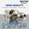 BESTTEN Keyed Entry Door Knob with Lock, Interior and Exterior