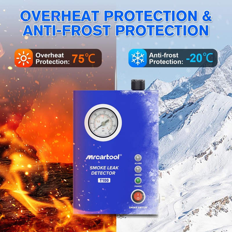 MR CARTOOL T100 Smoke Machine Leak Detector Automotive EVAP Smoke