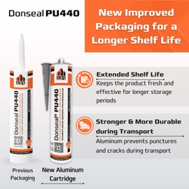 DCP Donseal PU440 Polyurethane Concrete Sealant 12 Pack– Non-Sag Concrete Caulk for Joints, Walls, Sidewalk, and Foundation, 10.1 fl. oz. Cartridge – Grey