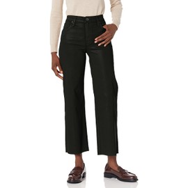 Hudson Jeans Women's Rosie HIGH-Rise Wide Leg Ankle, Coated Black, 26