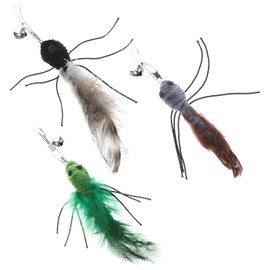 Toddmomy 3pcs Kitten Toys Cat Wand Toys for Indoor Cats Plush Cat Toys Wand Cat Wand Toys