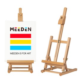 MEEDEN Tabletop H-Frame Easel, Hold Canvas up to 16", Adjustable Sturdy Beech Wood Desktop Table Easel for Adults Beginners Artists