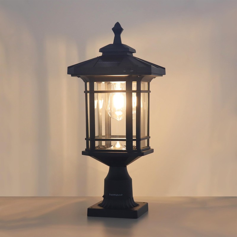 Kemeco Solar Post Light Outdoor, ST4338Q Dusk to Dawn Post
