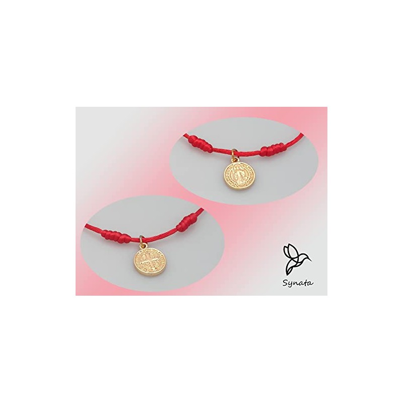 Synata Pulsera de 7 Nudos Pulsera Protección Buena Suerte Medalla