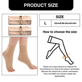 atnayo 1 Pair Ankle Compression Support Socks for Women Men Foot Sprained Ligament Damage (L)
