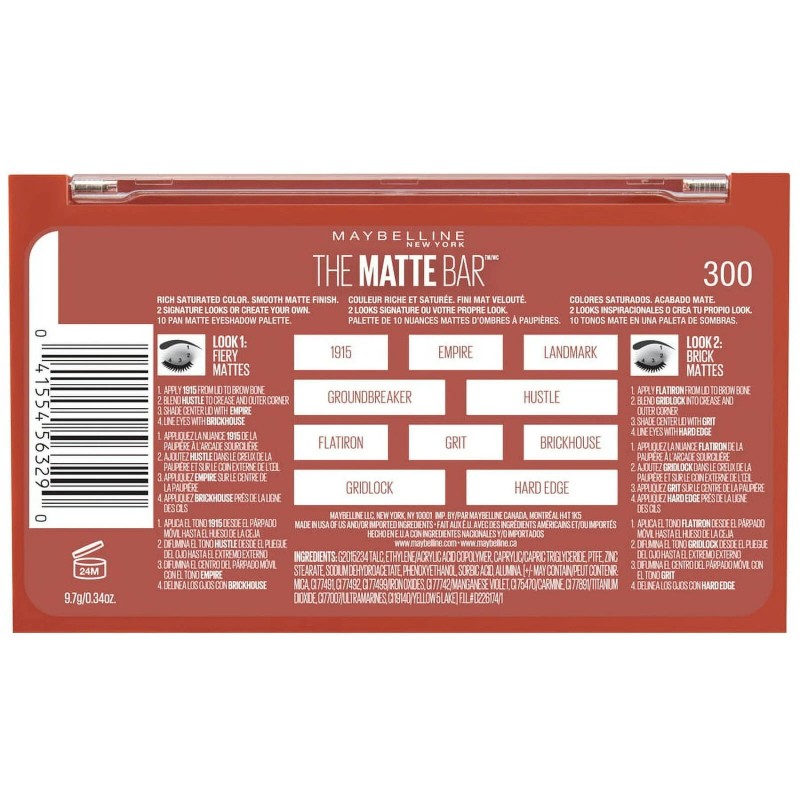 Maybelline New York The Matte Bar Eyeshadow Palette - 300
