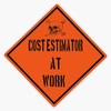 Cost Estimator Orange Danger Skull Caution Sign Vinyl Sticker Waterproof