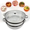 3 Tier Food Steamer Meat Vegetable Cooker Stainless Steel Steam